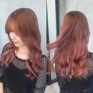 カラー 暖色/ハイトーン/ カラー/HBLのヘアスタイル