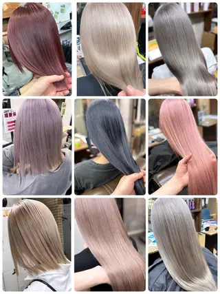 セミロング カラー 難波ブリーチカラー 伊藤洋輝のヘアスタイル