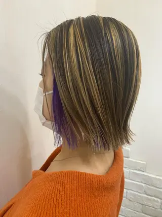 ミディアム カラー ヘアアレンジ きむえり/髪質改善 /セット/カラーのヘアスタイル