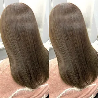セミロング カラー 透明感カラー🪿🤍 顔まわりカットのヘアスタイル