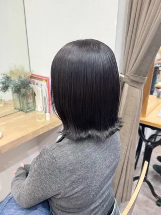 ミディアム カラー 縮毛矯正/艶髪カラー /パーマ/ひふみ🌱のヘアスタイル