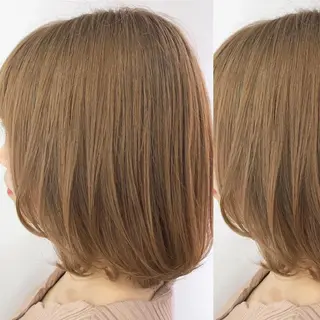 ミディアム カラー JuNブリーチに 縮毛矯正するプロのヘアスタイル