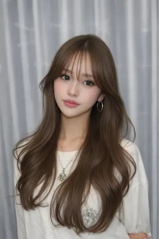 ロング カラー 顔まわりの神様✨ 透明感カラー藤嶋秀幸のヘアスタイル