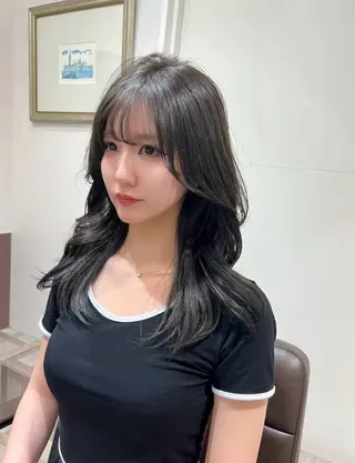 ミディアム Euphoria新宿店所属・新宿/透明感カラー 縮毛矯正/SHOKIのヘアスタイル