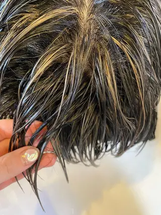 ショート カラー パーマ メンズ キッズ ネイル viewstokyo所属・mana 暖色カラーカットのヘアスタイル