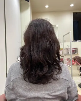 セミロング カラー パーマ メンズ キッズ ルキ🌈ブリーチカラ ー&メンズパーマ🦄のヘアスタイル