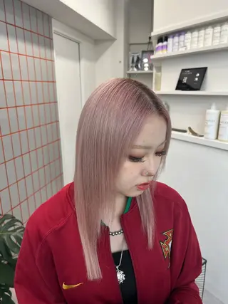 ミディアム カラー 透明感ハイトーン🐩 渋谷/yumekaのヘアスタイル