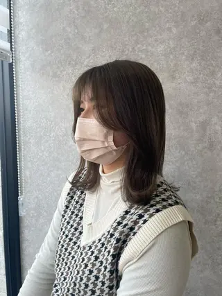 ミディアム カラー たなか りなのヘアスタイル