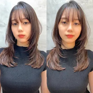 ロング カラー レイヤーカット /透明感カラー西田のヘアスタイル