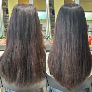 ロング パーマ hub hair レイヤー/透明感のヘアスタイル