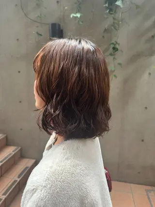 ショート コテ巻き風/ボブ パーマ🌼杉田 萌恵のヘアスタイル