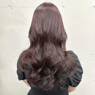 カラー セミロング 韓国ヘア♡🇰🇷 暖色♡透明感カラー✨のヘアスタイル