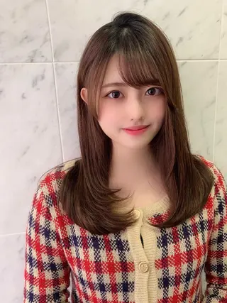 セミロング カラー レイヤーカット/ 顔周り 五島巨幹のヘアスタイル