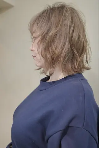 セミロング カラー opus 店長大和 レイヤー/赤み消しのヘアスタイル