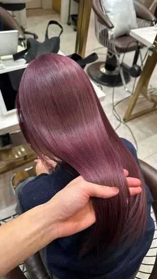 ミディアム カラー ダブルカラー 韓国レイヤーKYONのヘアスタイル