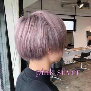 ショート カラー ハイトーン/レイヤー /ケアブリーチ石川治のヘアスタイル