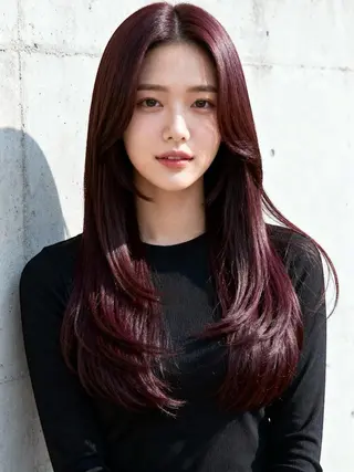 ロング カラー 韓国レイヤーカット 🫧大阪梅田レイヤーのヘアスタイル