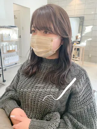 セミロング カラー 新海 芳樹のヘアスタイル