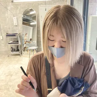 ショート カラー 🟢ウルフ/スパイラ ルパーマ/大西🟢のヘアスタイル