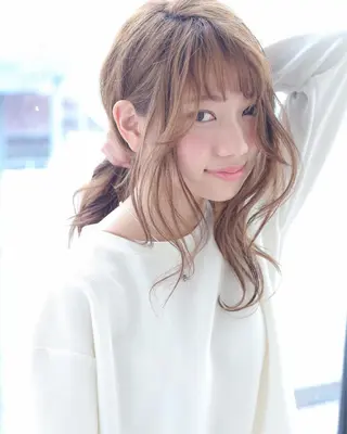 ミディアム カラー パーマ ブリーチ/髪質改善 NYNY大久保のヘアスタイル