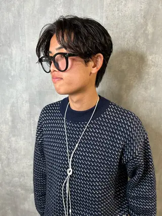 ショート パーマ メンズ become men's hair 名駅店所属・名駅/フェザーパーマ 韓国ヘア/森岡のヘアスタイル