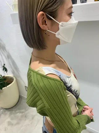 ミディアム カラー 顔周りレイヤー 🎀マリノのヘアスタイル