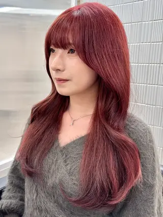 ロング カラー レイヤーカット🍒韓 国ヘア🍒ひかりのヘアスタイル