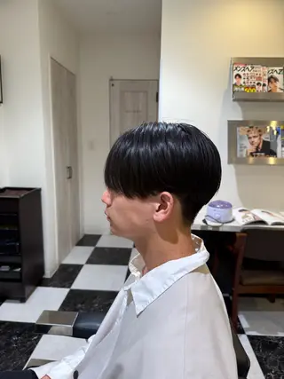 ミディアム メンズ 似合わせカットパーマ 長峯丈士のヘアスタイル