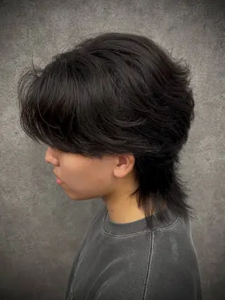 ミディアム パーマ メンズ メンズウルフ特化🐺 🔥長山耕大🔥のヘアスタイル