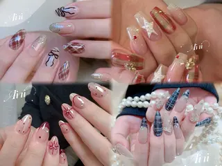 ネイル ネイルサロンAiri 長さ出し·シンプルのネイルデザイン