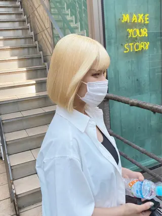 セミロング カラー パーマ ヘアアレンジ メンズ キッズ ネイル マツエク・マツパ アイブロウ 🐺ウルフ×ハイトー ン🖤Yukinoのヘアスタイル