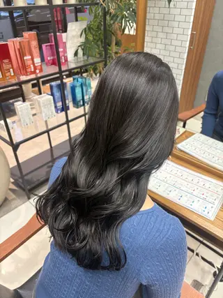 セミロング 艶髪/透明感カラー 🫧韓国ヘアのヘアスタイル