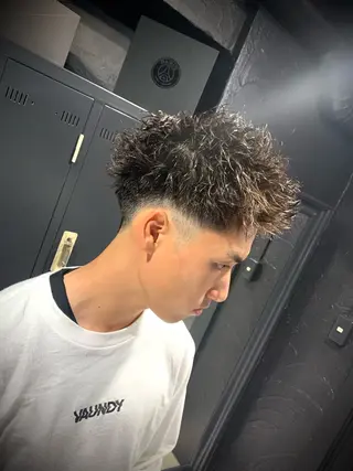 ショート メンズ メンズパーマ/難波/ 心斎橋　室園亮佑のヘアスタイル