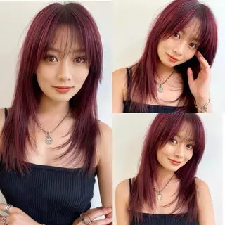 セミロング カラー 韓国風×透明感カラー 髪質改善オタベシンヤのヘアスタイル