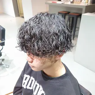 ショート パーマ メンズ iss所属・メンズ/パーマ特化 /波巻き/林洋平のヘアスタイル