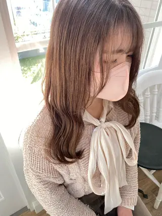 セミロング カラー 韓国×髪質改善カラー 💎hinaのヘアスタイル