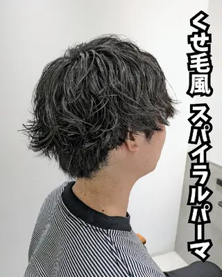 パーマ ミディアム 艶髪韓国ヘア🇰🇷 韓国風メンズカット のヘアスタイル