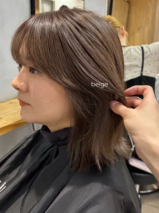 カラー miyu 透明感カラー/パーマのヘアスタイル