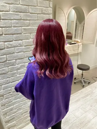 ロング カラー ヘアアレンジ 曲がる縮毛矯正 LIBER 　岩名のヘアスタイル