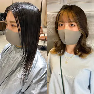 ミディアム カラー Je suis heureuse Tres所属・早朝セット☀️ レイヤー/Momoのヘアスタイル