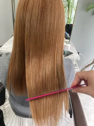 セミロング カラー ✨最安値✨エクステ カラー🌼つきな🌼のヘアスタイル