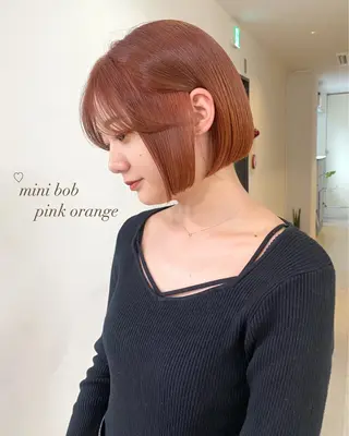 ショート カラー mizuki/ピンク ベージュ.レイヤーのヘアスタイル