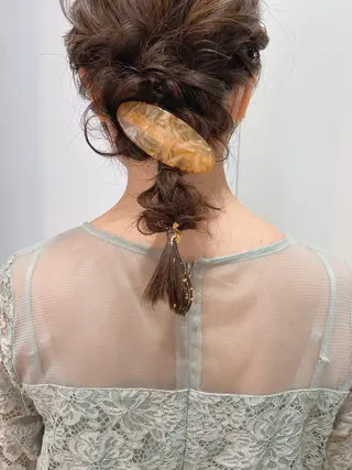 ミディアム カラー ヘアアレンジ ブリーチなしカラー/ 髪質改善/寺門束のヘアスタイル