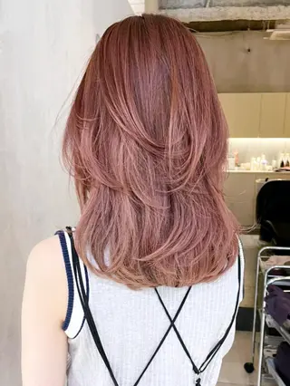 ミディアム パーマ カラー ヘアアレンジ ITbyALBUM 中野店のヘアスタイル