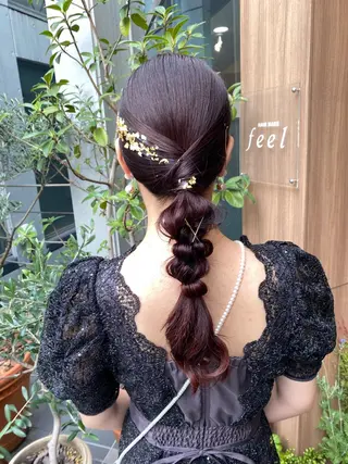 ロング ヘアアレンジ レイヤーカット /透明感/千葉怜寿のヘアスタイル