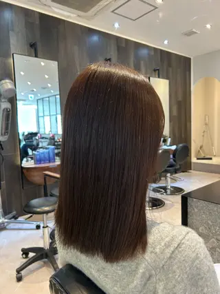 ミディアム カラー 縮毛矯正/カット/ 韓国ヘア/蛯原🍤のヘアスタイル