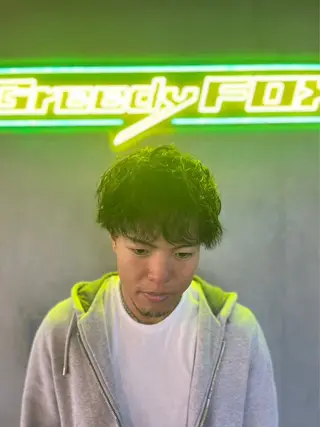 ミディアム パーマ dunhill 斉藤 大樹/メンズカットのヘアスタイル