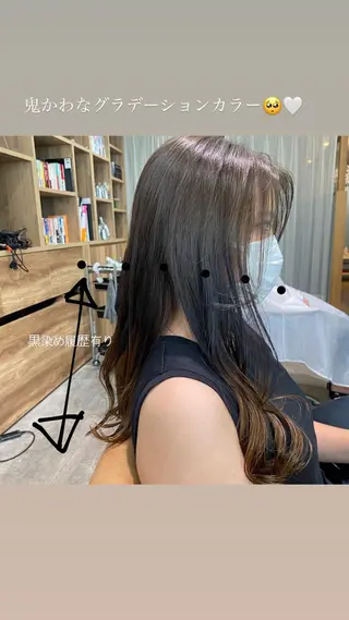 ロング 大久保 優香のヘアスタイル