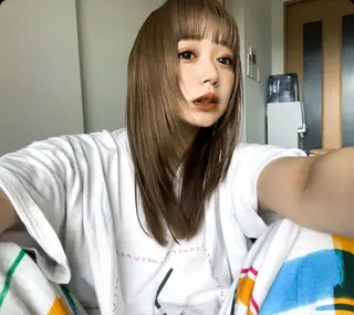 ミディアム カラー 山崎/ボブ縮毛矯正 レイヤー髪質改善のヘアスタイル