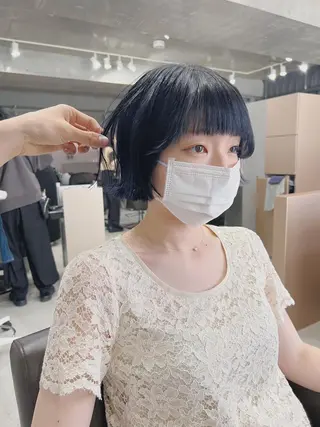 ショート カラー ボブパーマコテ巻き風 パーマNo1深江秀平のヘアスタイル